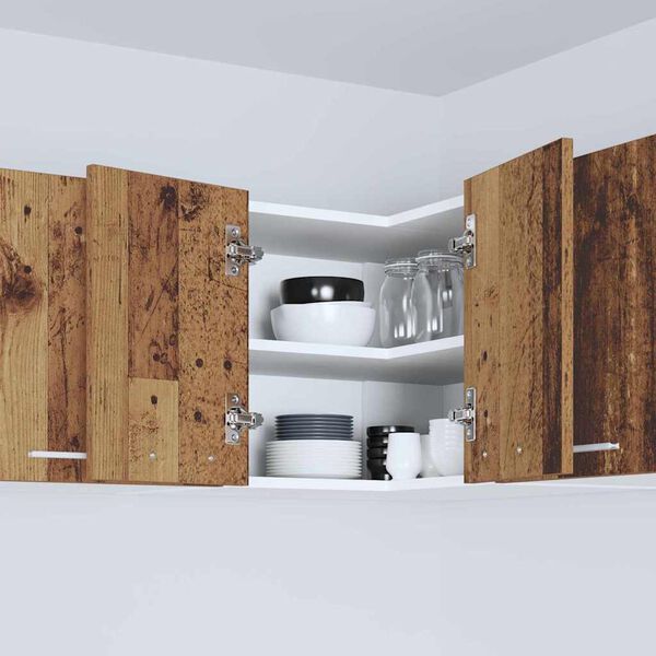 vidaXL Viseći ormarić s pohranom Stari drvo i bijela 57 x 57 x 40 cm