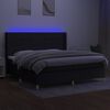 vidaXL Krevet box spring s madracem LED crni 200x200 cm od tkanine