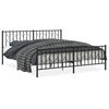 vidaXL Metalni okvir kreveta uzglavlje i podnožje crni 183x213 cm