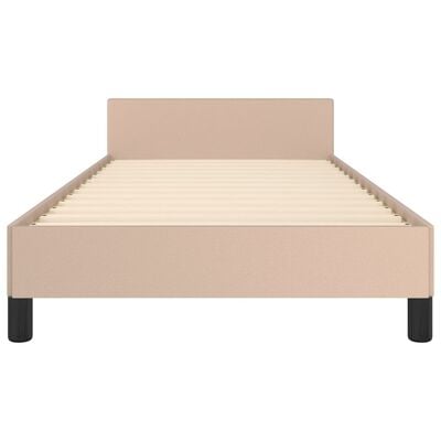 vidaXL Okvir za krevet s uzglavljem cappuccino 90x200 cm umjetna koža