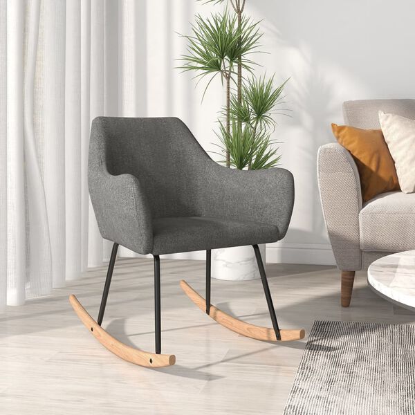 vidaXL Stolica za ljuljanje od tkanine tamnosiva