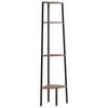 vidaXL Kutna polica s 4 razine tamnosmeđa i crna 45,5x31,5x150 cm