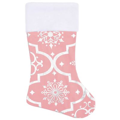 vidaXL Luksuzna podloga za božićno drvce s čarapom ružičasta 122 cm