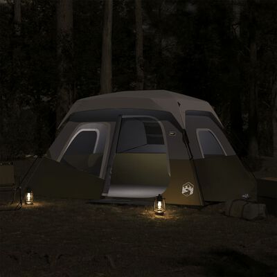 vidaXL Obiteljski šator LED za 6 osoba svjetlozeleni brzo otpuštanje