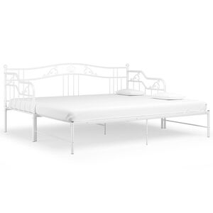 vidaXL Okvir za krevet na razvlačenje bijeli metalni 90 x 200 cm