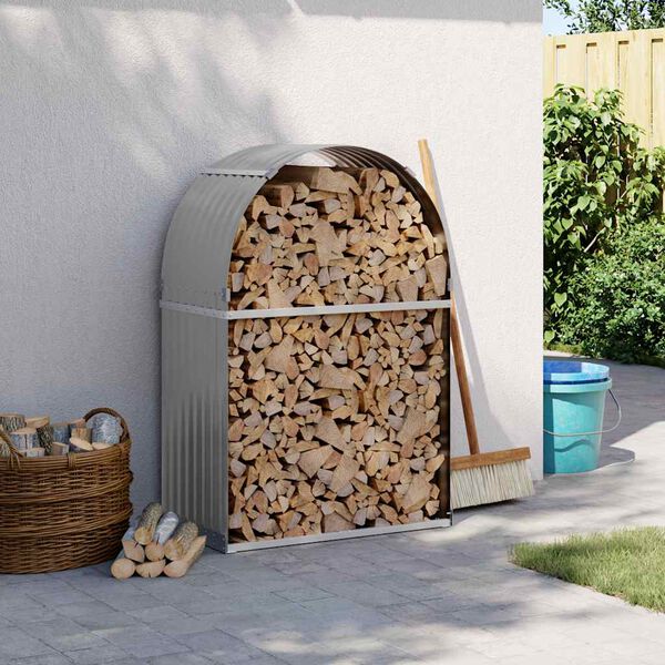 vidaXL Držač za cjepanice svjetlosivi 80 x 45 x 120 cm pocinčani čelik