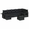 vidaXL 8-dijelni set vrtnih sofa od poliratana s jastucima crni