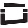 vidaXL Set TV komoda Zidne 8 pcs Crni hrast Konstruirano drvo