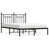 vidaXL Metalni okvir za krevet s uzglavljem crni 150x200 cm