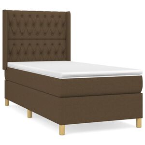 vidaXL Krevet s oprugama i madracem tamnosmeđi 100 x 200 cm od tkanine