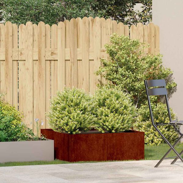 vidaXL Sadilica boja hrđe 80x80x30 cm od pohabanog čelika