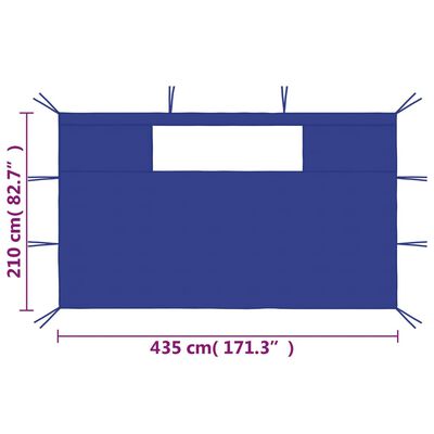 vidaXL Bočni zidovi za sjenicu s prozorima 2 kom plavi (315307)
