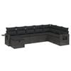 vidaXL 8-dijelni set vrtnih sofa od poliratana s jastucima crni