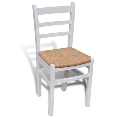 vidaXL Blagovaonske stolice 6 kom bijele od borovine i rogoza