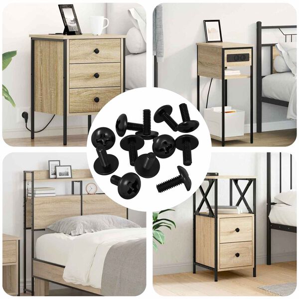 vidaXL Vijci s rukavcem 8182 pcs Crna M4 x 10 mm Željezo