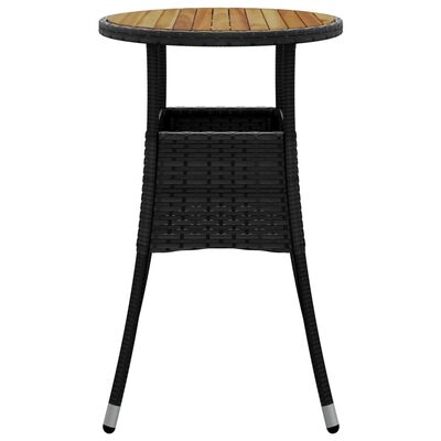 vidaXL Vrtni stol Ø 60 x 75 cm od bagremovog drva i poliratana crni