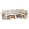 vidaXL Set vanjskih sofa 5 pcs Prirodna i krema bijela Poliester