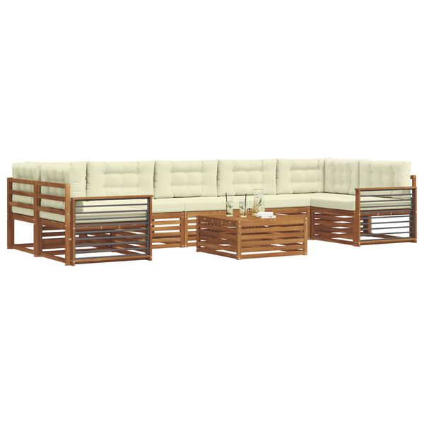 vidaXL Set vanjskih sofa s jastukom 8 pcs Prirodna i krem