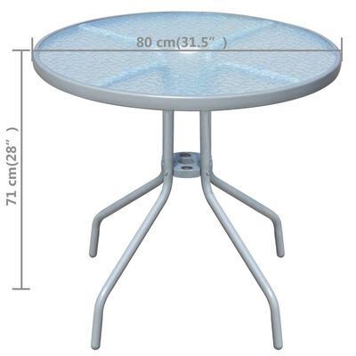 vidaXL Bistro stol od čelika sivi 80 x 71 cm