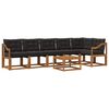 vidaXL Set vanjskih sofa s jastukom 7 pcs Prirodna i crna