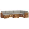 vidaXL Set vanjskih sofa 9 kom. Prirodna i svijetlo siva