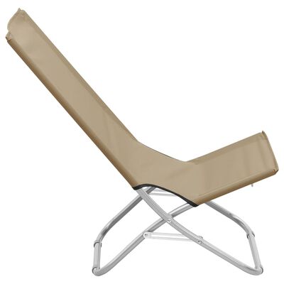 vidaXL Sklopive stolice za plažu od tkanine 2 kom smeđe-sive