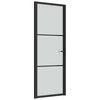 vidaXL Unutarnja vrata 76 x 201,5 cm crna od mat stakla i aluminija