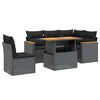 vidaXL 6-dijelni set vrtnih sofa s jastucima crni od poliratana