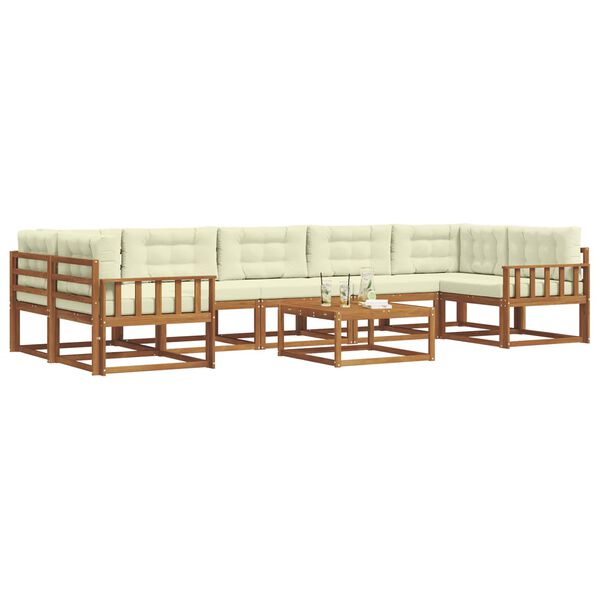 vidaXL Set vanjskih sofa s jastukom 8 pcs Prirodna i krem