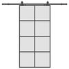 vidaXL Klizna vrata s okovima crna 102,5x205 cm ESG staklo