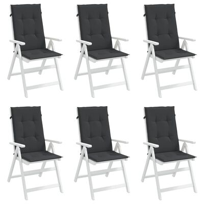 vidaXL Jastuci za vrtne stolice 6 kom crni 120 x 50 x 3 cm od tkanine