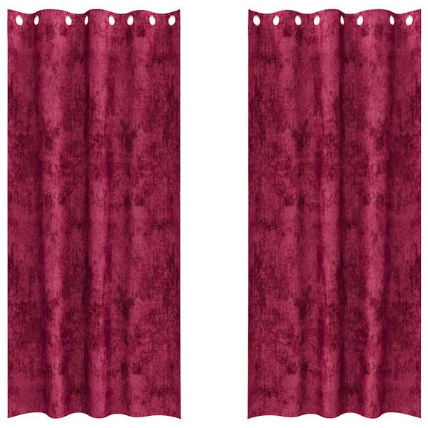 vidaXL Bar&scaron;unaste zavjese 2 pcs boja crnog vina 245 x 140 cm Bar&scaron;un