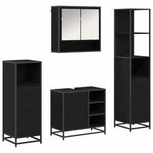 vidaXL Set namje&scaron;taja za kupaonicu 4 kom. Crni hrast 65 x 33 x 60 cm