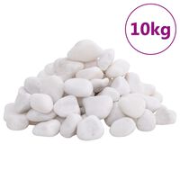 vidaXL Polirani kamenčići 10 kg bijeli 2 - 5 cm
