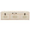 vidaXL Klupa za odlaganje 110 cm krem masivna jelova drva i tkanina