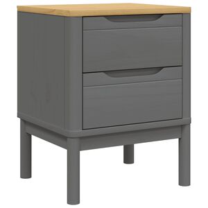 vidaXL Noćni ormarić FLORO vo&scaron;tano sivi 45x39x57 cm masivna borovina