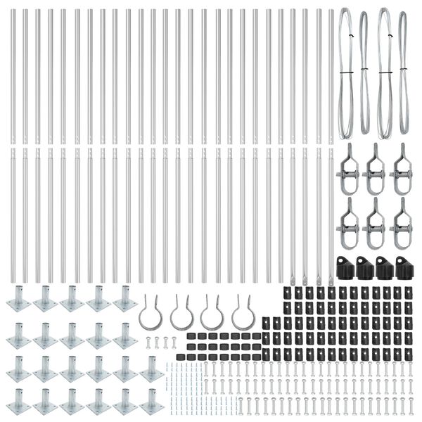 vidaXL Stup za ogradu Ostalo 26 pcs Siva 3,2 x 3,2 x 68,5 cm Čelik