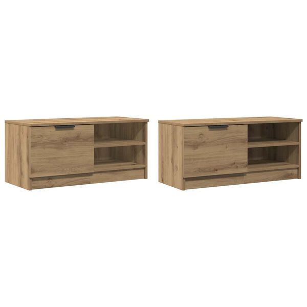 vidaXL 2-dijelni TV ormarić Artisan hrast 80x35x36,5 cm izrađeno drvo