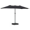 vidaXL Vrtni suncobran Crna 385 x 209 x 244 cm Poliester i čelik