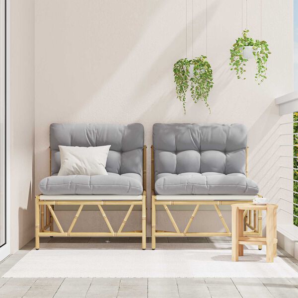 vidaXL Vrtna stolica 2 pcs Svjetlosiva 75 x 75 x 71 cm Čelik