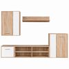 vidaXL Set TV komoda 5 pcs Bijela i Sonoma hrast Konstruirano drvo