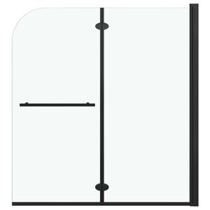 vidaXL Sklopiva vrata za tu&scaron;-kabinu s 2 ploče ESG 120 x 140 cm crna