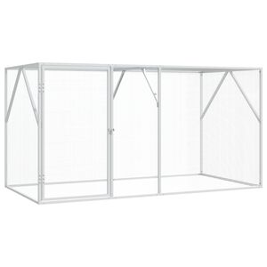 vidaXL Kavez za ptice Srebrna 208 x 102 x 108 cm