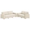 vidaXL Sofa 2 pcs Bež 220 x 80 x 84 cm Platnasta tkanina