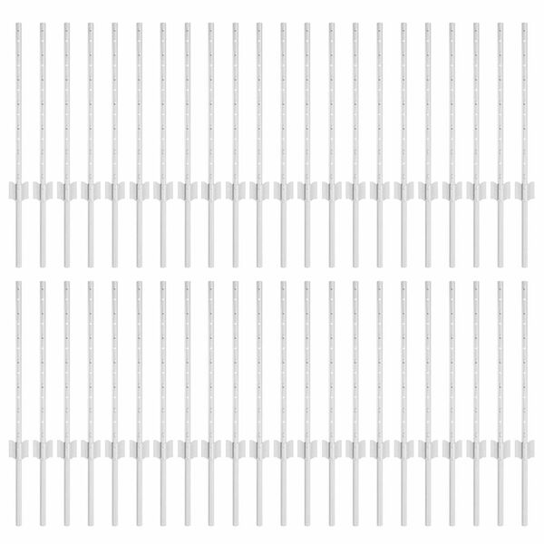 vidaXL Ograde 44 pcs Srebrno 100 cm Čelik