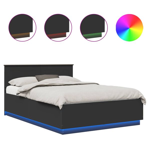 vidaXL Krevetna konstrukcija Crna 150 x 200 cm Konstruirano drvo