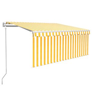 vidaXL Automatska tenda s roletom i senzorom LED 3 x 2,5 m žuto-bijela