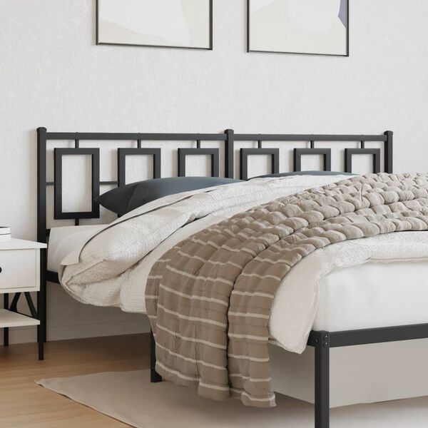 vidaXL Metalno uzglavlje crno 180 cm