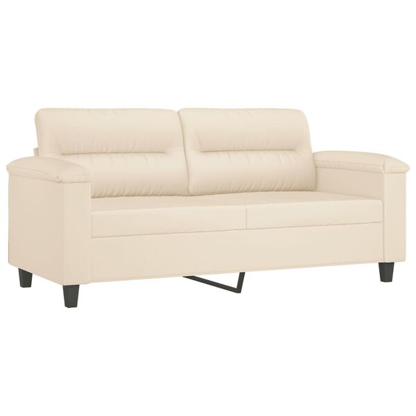 vidaXL 2-dijelni set sofa s jastucima bež od mikrovlakana