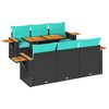 vidaXL 7-dijelni set vrtnih sofa od poliratana s jastucima crni